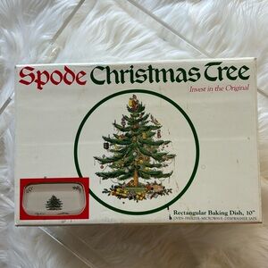 Spode Christmas Tree 10” Rectangular Baking Dish | Deep Baking Pan for Oven